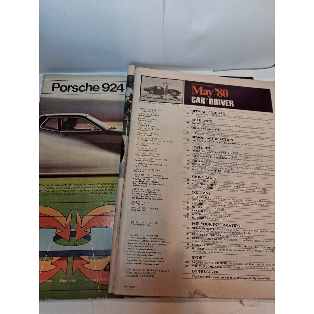 Lot Of Two Magazines May Car Driver No Cover , And Porsche 924